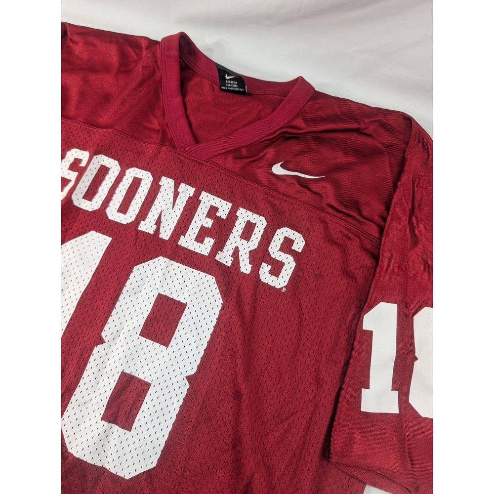 Vintage Nike Oklahoma Sooners NCAA Red White Jersey Med Football Apparel *Read